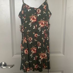 Green floral romper